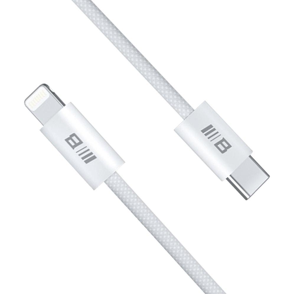 Blueo - Data Cable - Type-C to Lightning, Fast Charging, Braided, 1.2m - White (1.20 m), Cavo USB