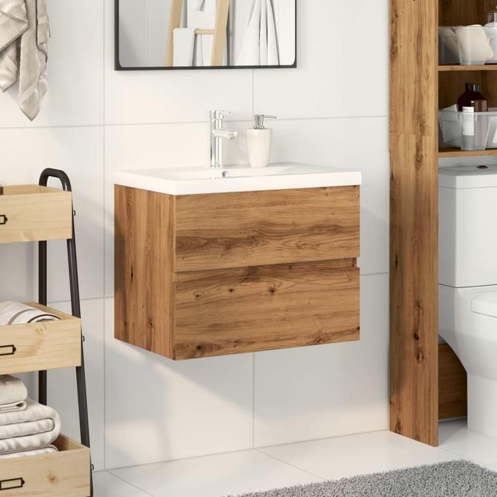 Actual product image vidaXL Vanity unit Wall-mounted vanity unit Bathroom cabinet with built-in basin