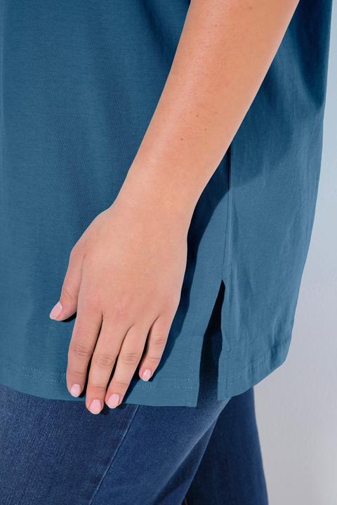 Image du produit Ulla Popken T-shirt coupe Relaxed Fit, décolleté en V et manches courtes (50, 52)