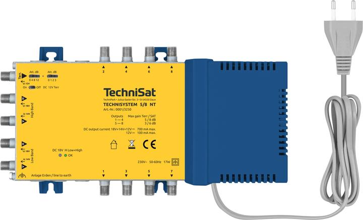 TechniSat TECHNISYSTEM 5/8 NT Sat Verteiler 8 Ausgänge 1 Orbitposition (Verteiler)