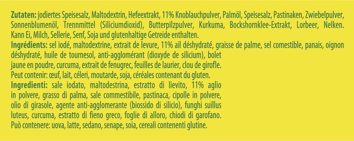 Valori nutrizionali e ingredienti Knorr Aromat all'aglio (90 g)