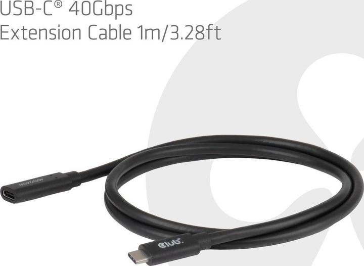 Productafbeelding Club 3D Club3D Kabel USB 4 Typ C 1m Verlängerung 40Gbps St/Bu (1 m, 240 W)