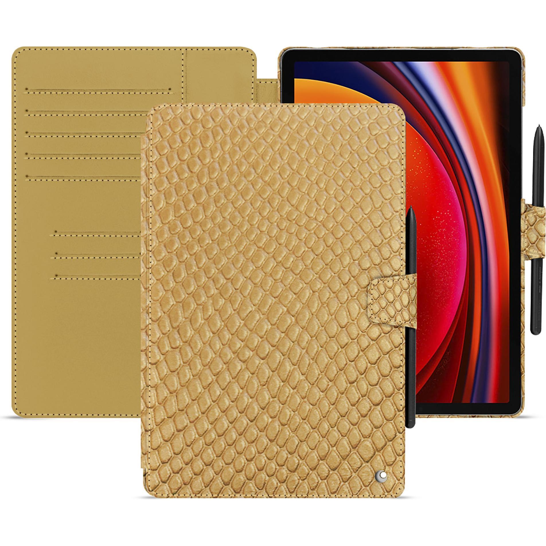 Thumbnail - Noreve Lederschutzhülle Samsung Galaxy Tab S9 (Galaxy Tab S9), Tablet Hülle, Beige