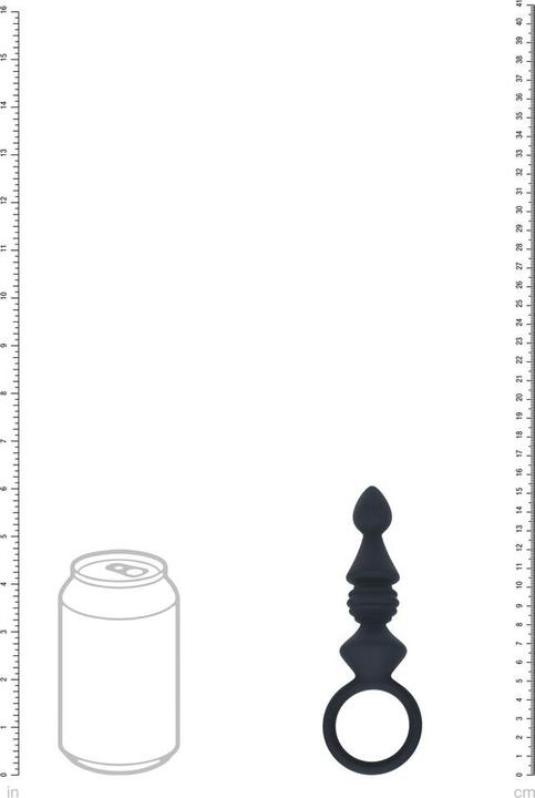 Produktbild Shots Ribbed Silicone Anal Probe with Loop - Black