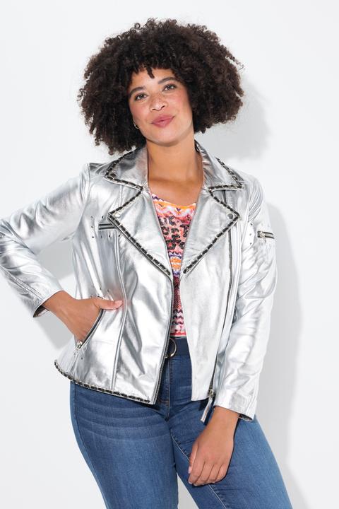 Immagine prodotto Angel of Style Leder-Bikerjacke, echtes Leder, Beschichtung, Rücken-Print (44)