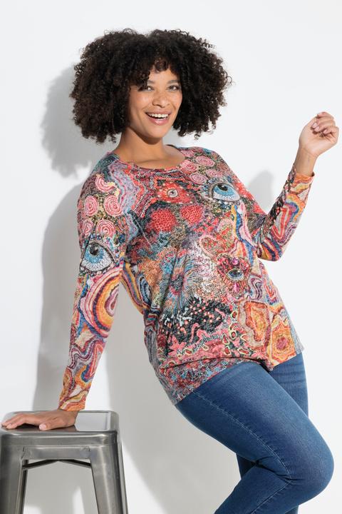 Produktbild Angel of Style Langarmshirt, Glitzersteinchen, Patchprint (56)