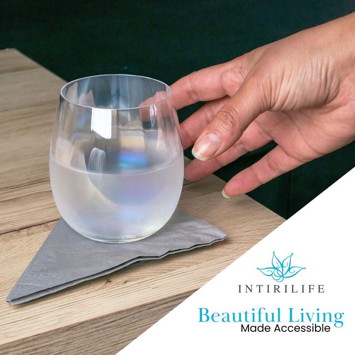 Produktbild Intirilife Trinkglas Set Regenbogen Schimmer Wellenform (0.38 l, 2 x)