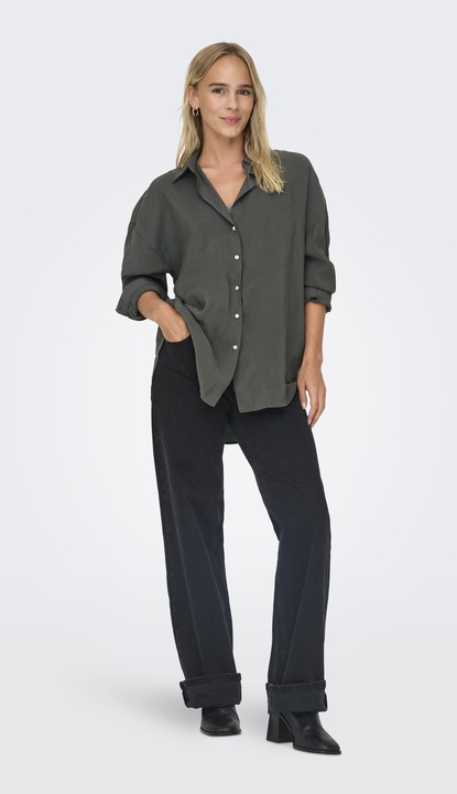 Immagine prodotto Only Vestibilità ampia Collo a camicia Polsini delle maniche con bottone Spalla bassa incastonata (XL)