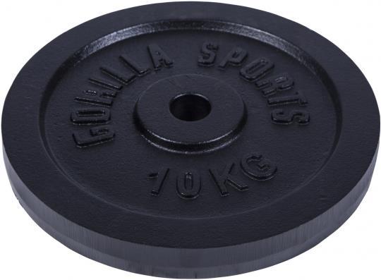 Actual product image Gorilla Sports Cast Iron Weight Plate Black 1,25-15 KG (1 x 10 kg)