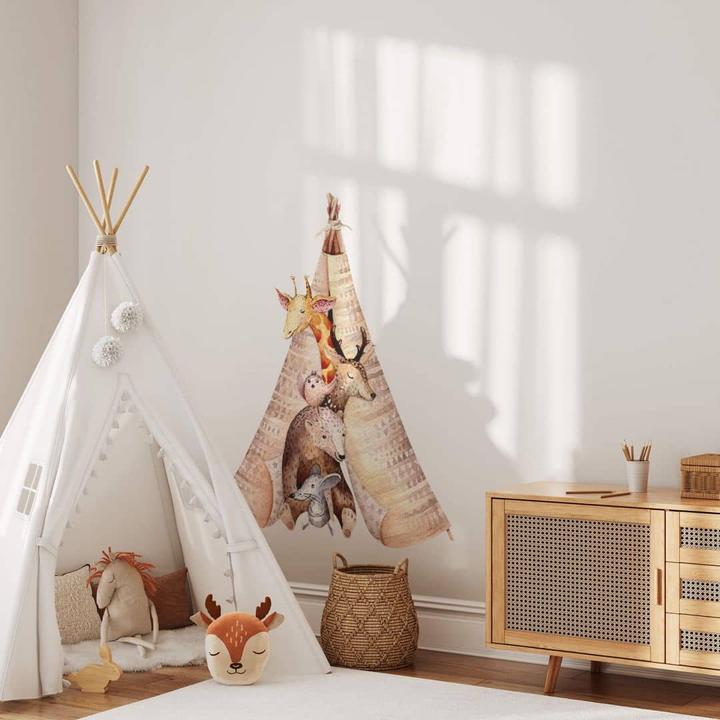 Image du produit Trenddeko Animaux dans un tipi (120 x 150 cm)