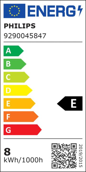 Energie-Label Philips Amber (E27, 5.50 W, 470 lm, 1 x, E)