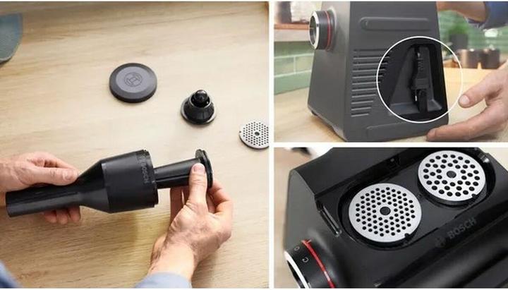 Actual product image Bosch Hausgeräte Serie 6, Fleischwolf, MultiPower Series 6, 2100 W, Schwarz, silver metalic, MFWS650B