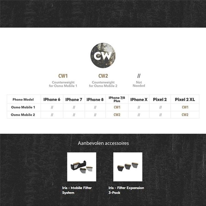 Actual product image PolarPro IRIS Counterweight for Osmo Mobile 2
