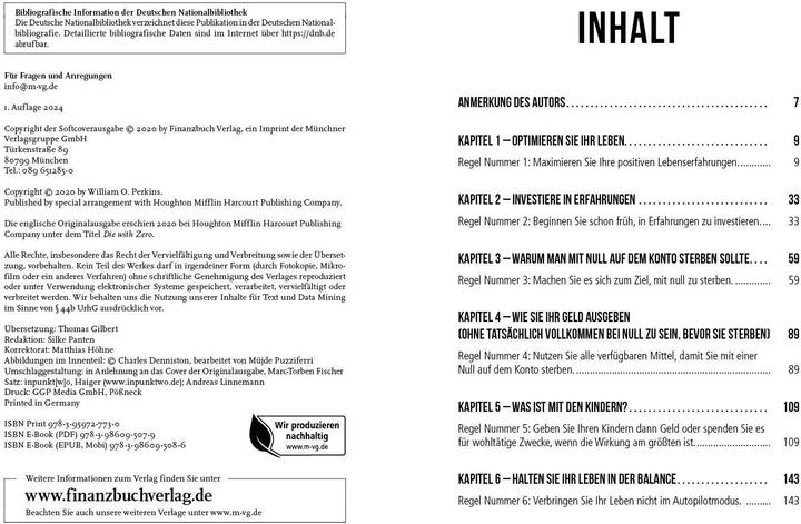 Produktbild Die with zero (Deutsch, Bill Perkins, 2024)