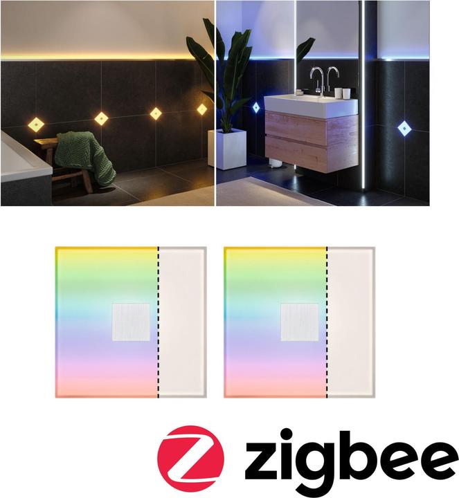 Actual product image Paulmann Luminaire LumiTiles Basic Set Square 2x0,72W (RGBW, 1 cm, Indoor)