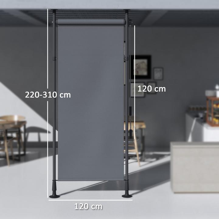 Produktbild Outsunny Senkrechtmarkise Aluminium, Polyester Dunkelgrau (1.20 m)