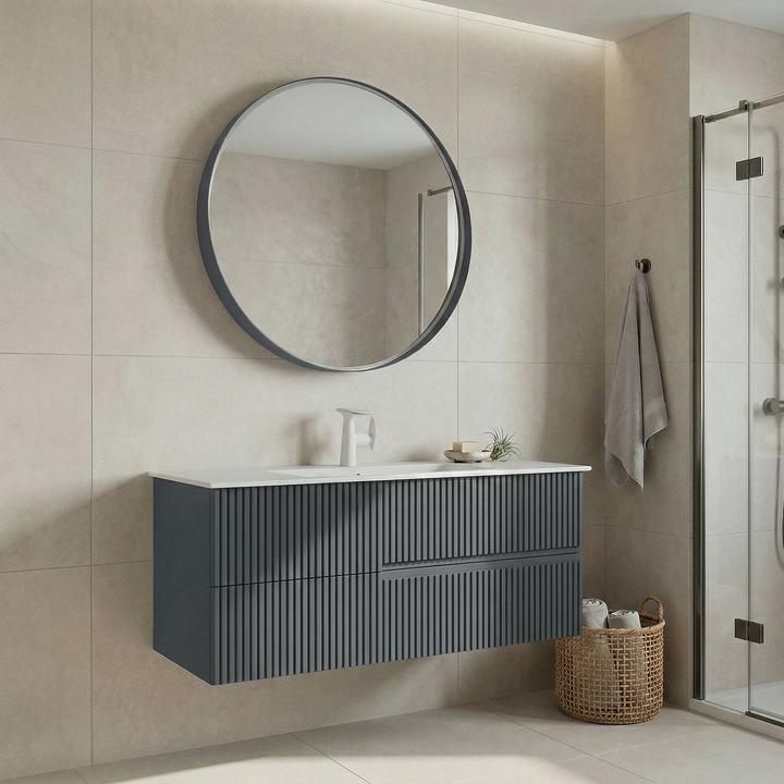 Produktbild Homitis Moonlight 120 v2 Bathroom Cabinet With Sink & Mirror Set (2 Pieces)