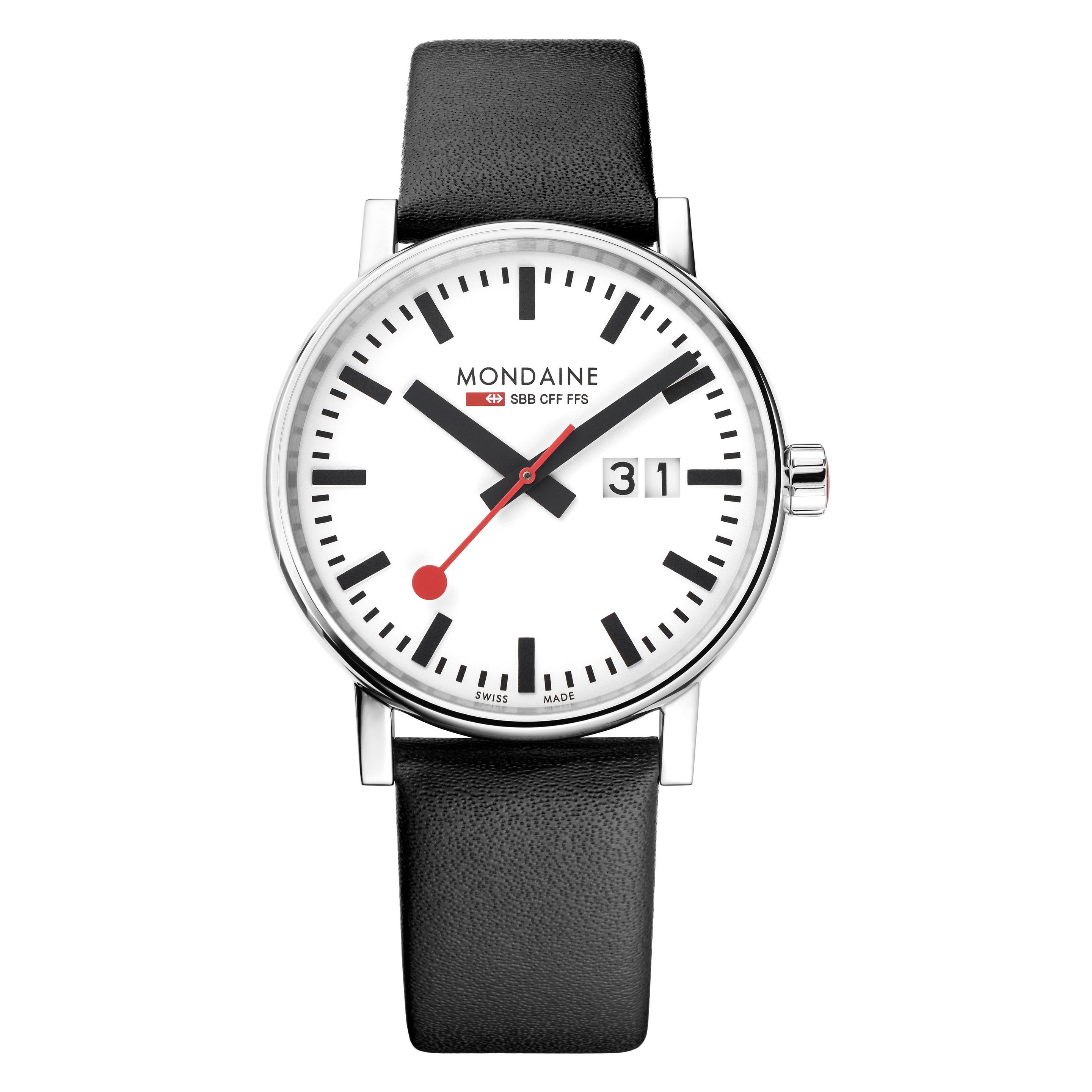 Mondaine, Armbanduhr, Evo2, Schwarz, (Analoguhr, Swiss Made, 40 mm)