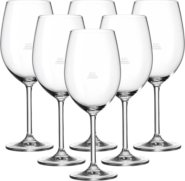 Actual product image Leonardo Rotweingläser geeicht Daily Gastro-Edition (20 cl, 6 Glasses, Red wine glasses)