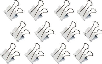 Actual product image Maul y 214 Foldback clip, white (W)19 mm Content: 12 pieces, clamping width: 7 mm (12 x)