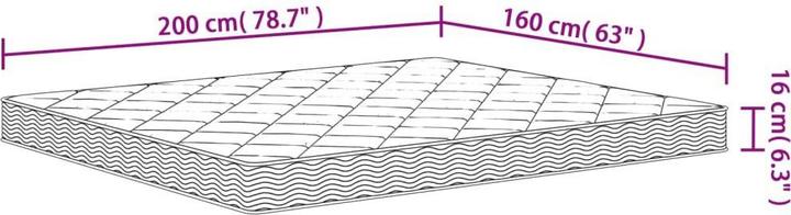 Produktbild vidaXL Jessalin (160 x 200 cm, Schaumstoffkern)