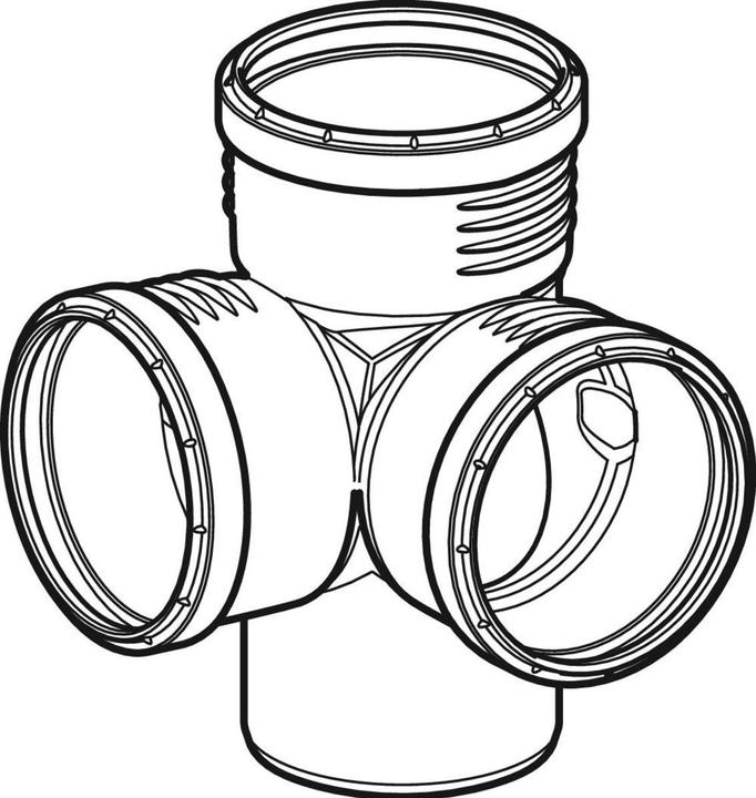 Actual product image Geberit Silent-PP corner branch 87.5° 125mm/110mm/110mm