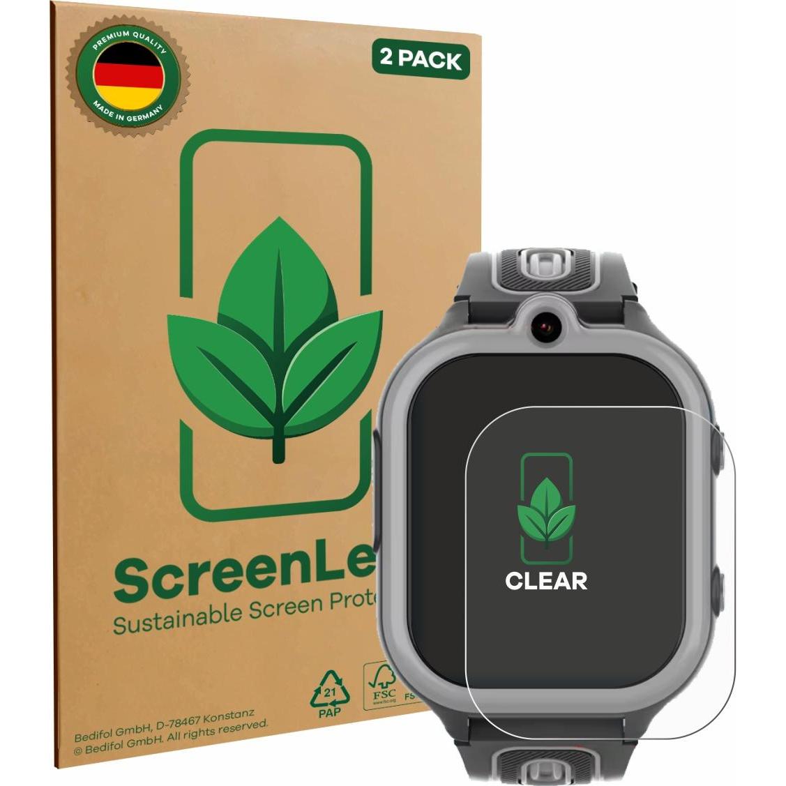 ScreenLeaf Pellicola protettiva, Proteggi Schermo Sostenibili, Clear, Antigraffio, Pellicola protettiva per smartwatch, Trasparente
