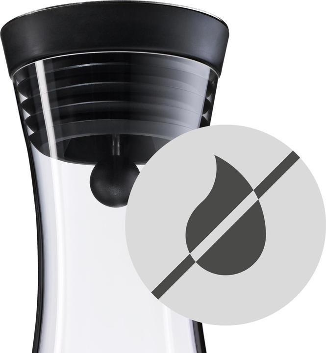 Produktbild WMF Wasserkaraffe 1l Glaskaraffe Karaffe Basic Kippdeckel schwarz (1 l)