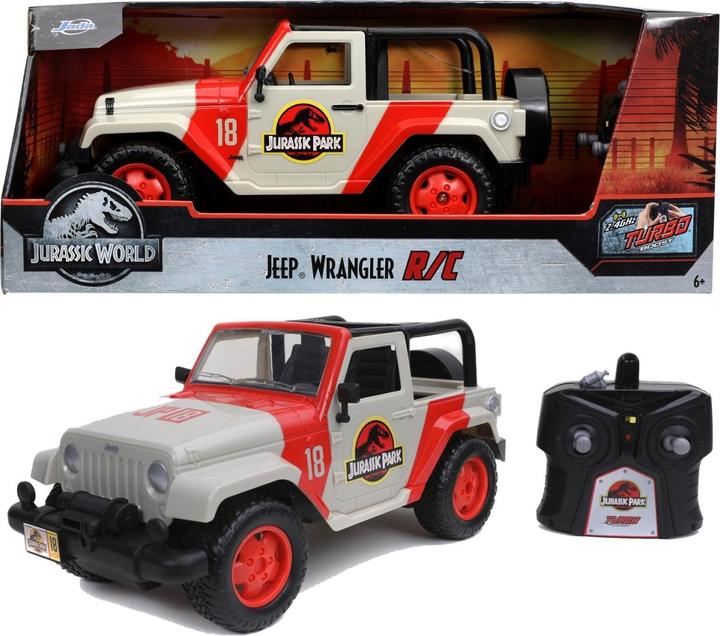 Actual product image Jada RC Jurassic Park Jeep Wrangler 1:16