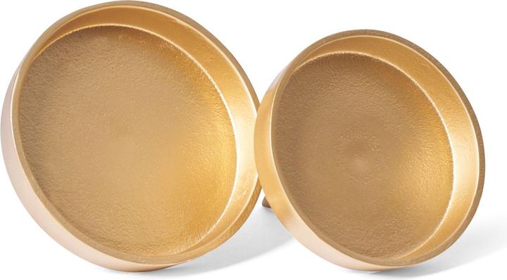 Produktbild Novaliv 12x Kerzenpick flach 10cm GOLD ALUMINIUM Kerzenständer Adventskranzdeko Kerzenhalter