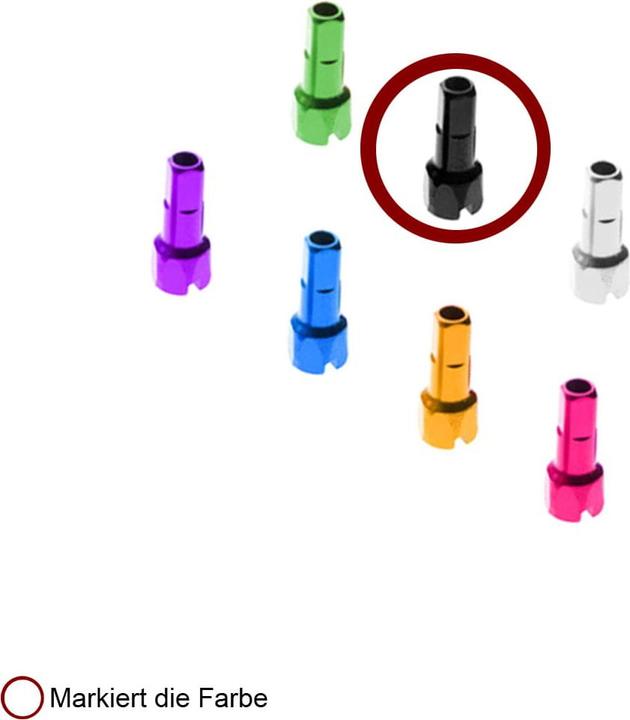 Productafbeelding DT Swiss Standaardnippel Alu 1,8/12mm, noir, 100 stuks.