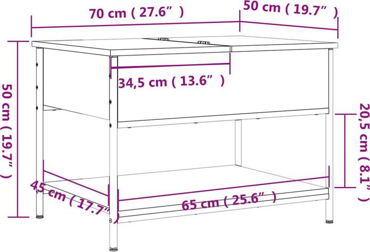 Immagine prodotto vidaXL Couchtisch (70 x 50 x 50 cm)