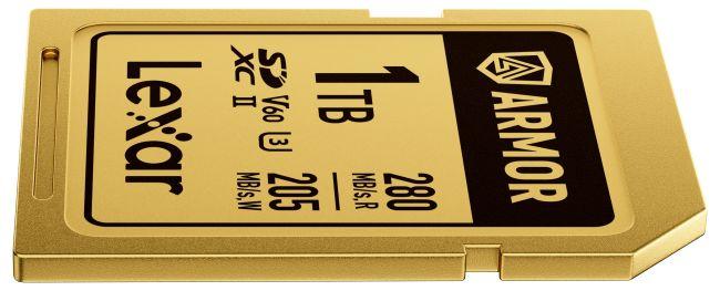 Produktbild Lexar SDXC Pro Gold Series ARMOR UHS-II 1TB V60 IP68 Stainless Steel R280/W210MB/s (1000 GB, SDXC, U3, UHS-II)