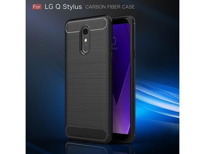 Actual product image Screenguard LG Q Stylus Cover Carbon Brushed Soft TPU (LG Q Stylus)