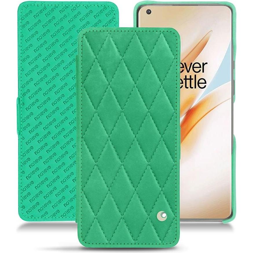 Noreve Lederschutzhülle horizontal (OnePlus 8 Pro), Smartphone Hülle, Grün