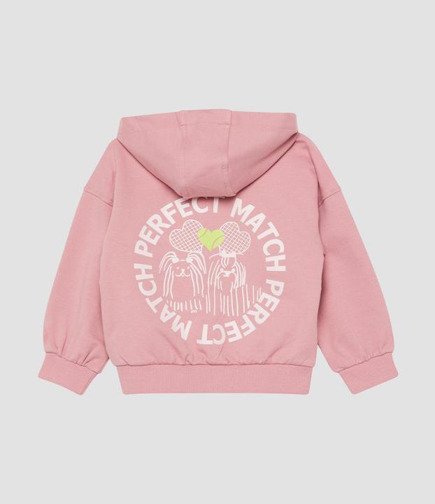 Produktbild s.Oliver Sweatshirt Jacke Oversized Kapuzen-Sweatjacke mit Front- und Rückenprint (98)