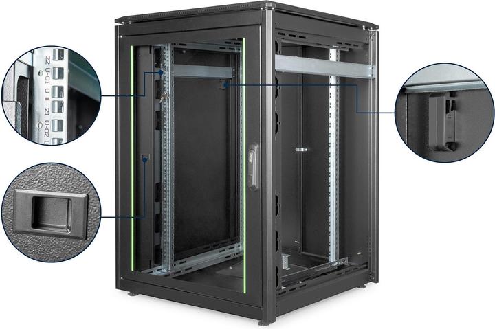 Produktbild Digitus DN-19 22U-8/8-B-1 Netzwerkschrank (22 HE, 19 Zoll Rack)