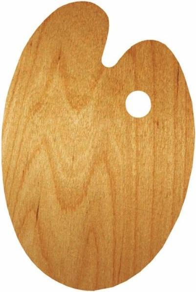 Malpalette aus Holz Oval 20x30cm