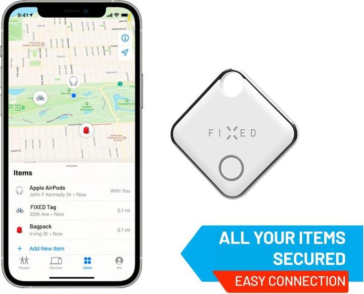 Actual product image Fixed Tag with Find My support, White (iOS)