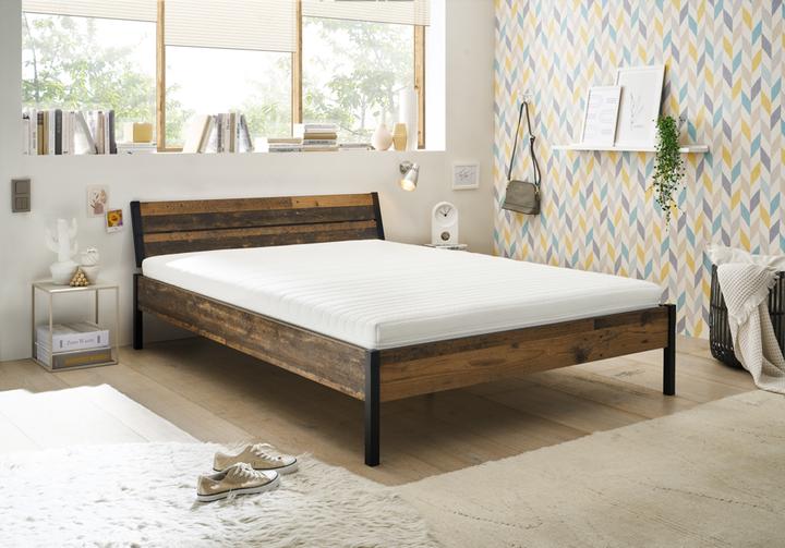 Actual product image Schlafkontor Marseille futon bed Wood-based material Decorative foil Old Style dark 140x200 cm (140 x 200 cm)