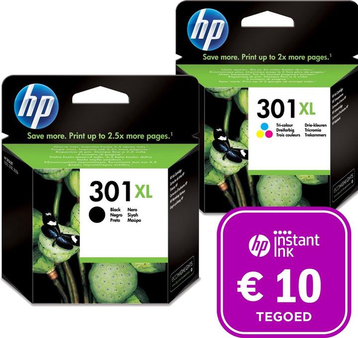 Productafbeelding HP 301 - Inktcartridge kleur XL & zwart XL + Instant Ink tegoed