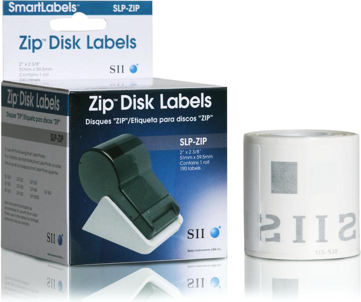 Actual product image Seiko SLP-ZIP ZIP disk labels, 1 roll of 190 labels