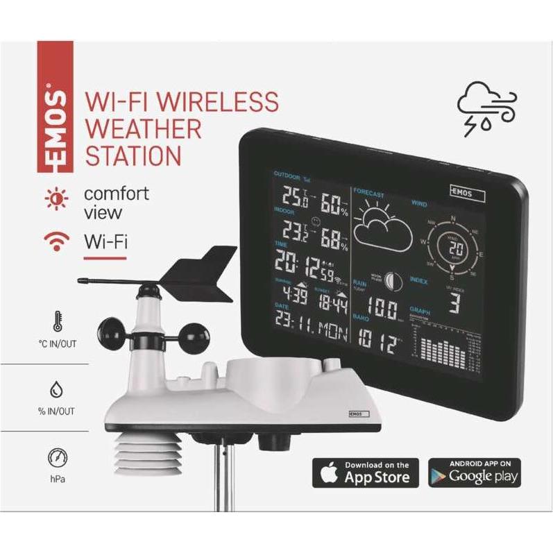 Emos E5059, Stazione meteo, Nero, Bianco