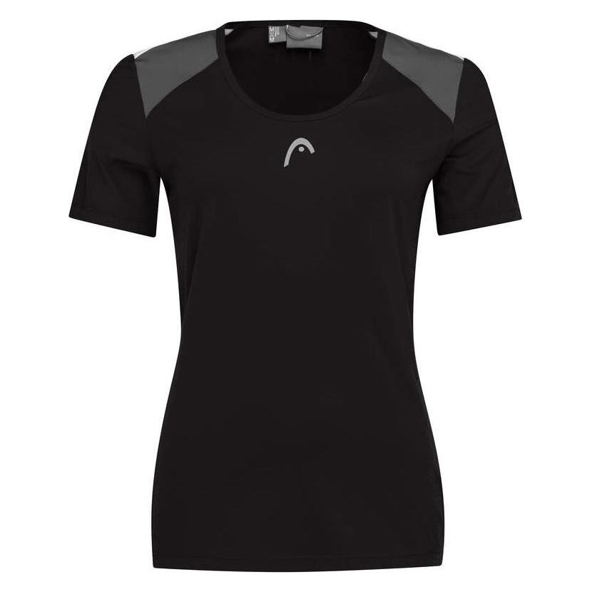 Head, Damen, Sportshirt, Club Tech T-Shirt W Schwarz (S), Schwarz, S