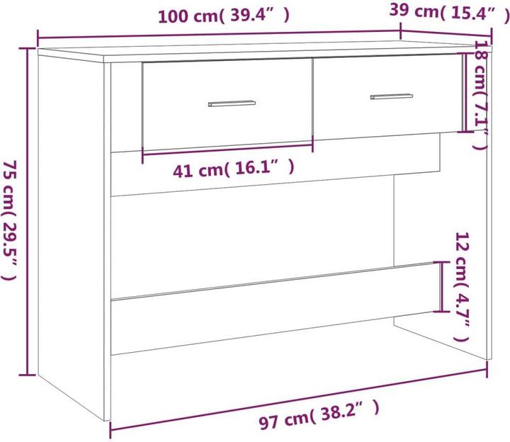 Actual product image vidaXL Konsolentisch (39 x 39 x 75 cm)