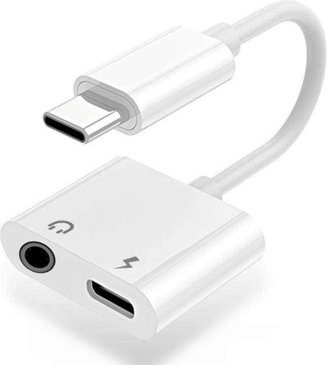 SIGN Adapter USB-C to 3.5 mm, 3A - Charge & Listen - White (USB Type C, 3.5mm jack)