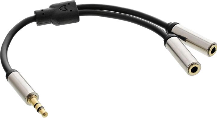 Immagine prodotto InLine Slim Audio Y-Cable jack 3.5mm maschio a 2x jack femmina (0.15 m, Cinch)