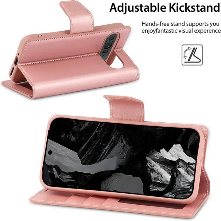 Actual product image Hanman Google Pixel 10 / 10 Pro - Mill Flip Case mit 3 Kartenfächern, roségold (Google Pixel 10, Google Pixel 10 Pro)