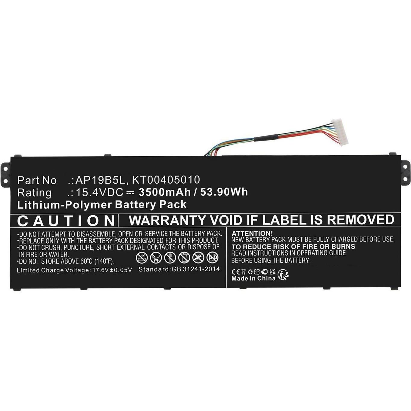 CoreParts Battery for Acer Notebook (53900 mAh), Notebook Akku, Schwarz