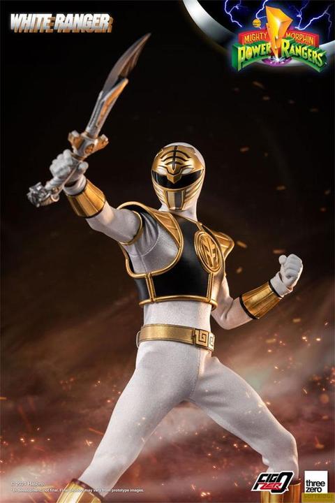 Actual product image ThreeZero Mighty Morphin Power Rangers FigZero Action Figure 1/6 White Ranger 30 cm